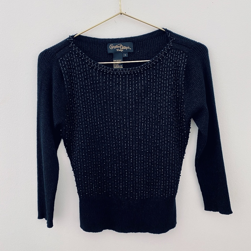 Christine Phillips Beaded Sweater